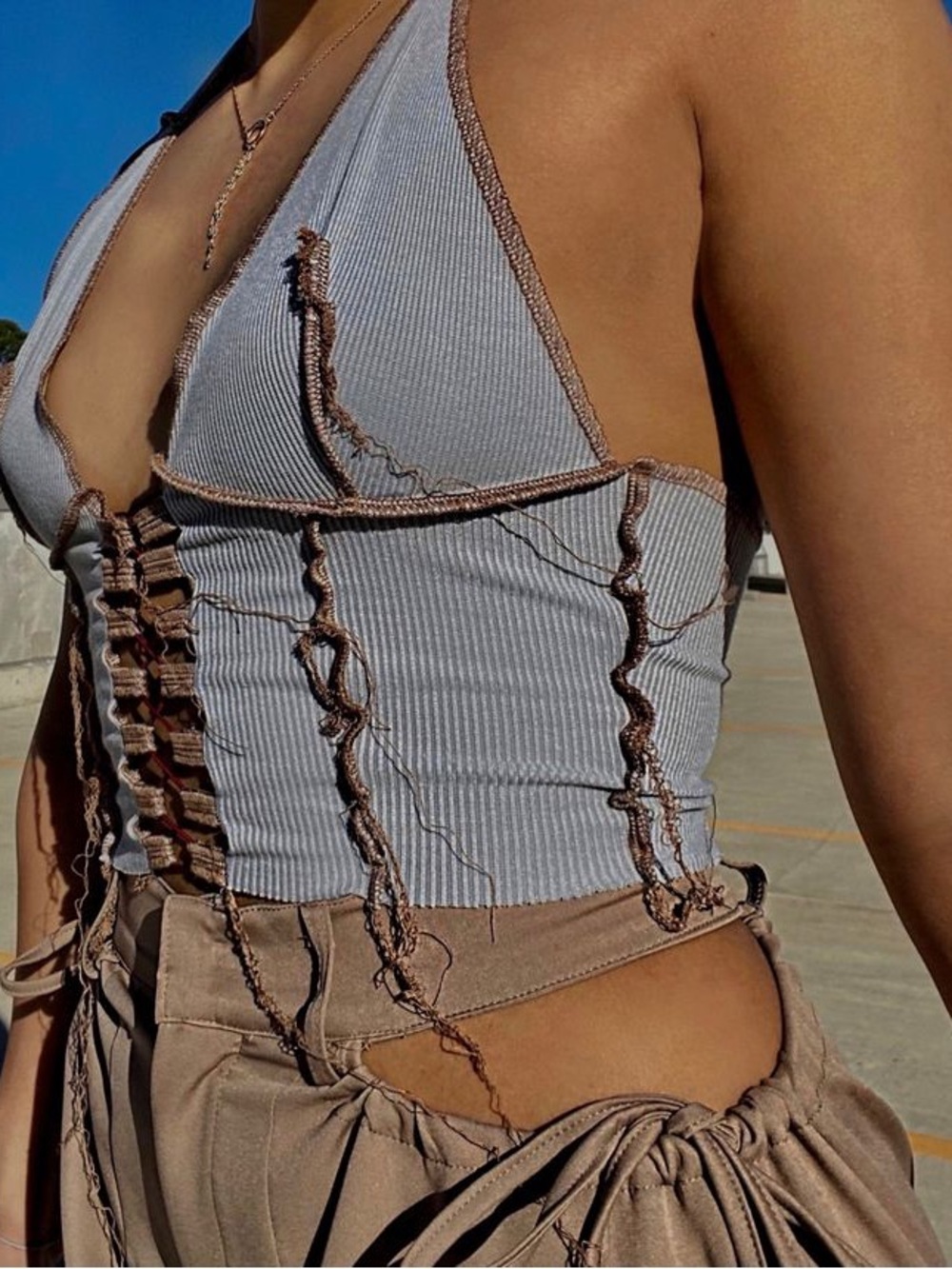 Distressed lace hater top - Picture 3 of 7